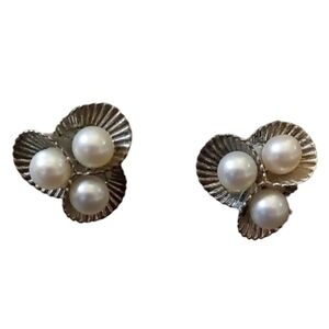 Faux Cluster Silver Clip-on Earrings